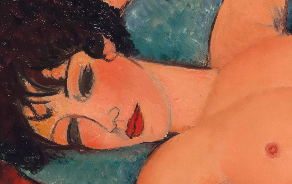 Nu Couche Modigliani Detail Head and Chest of Reclining Woman